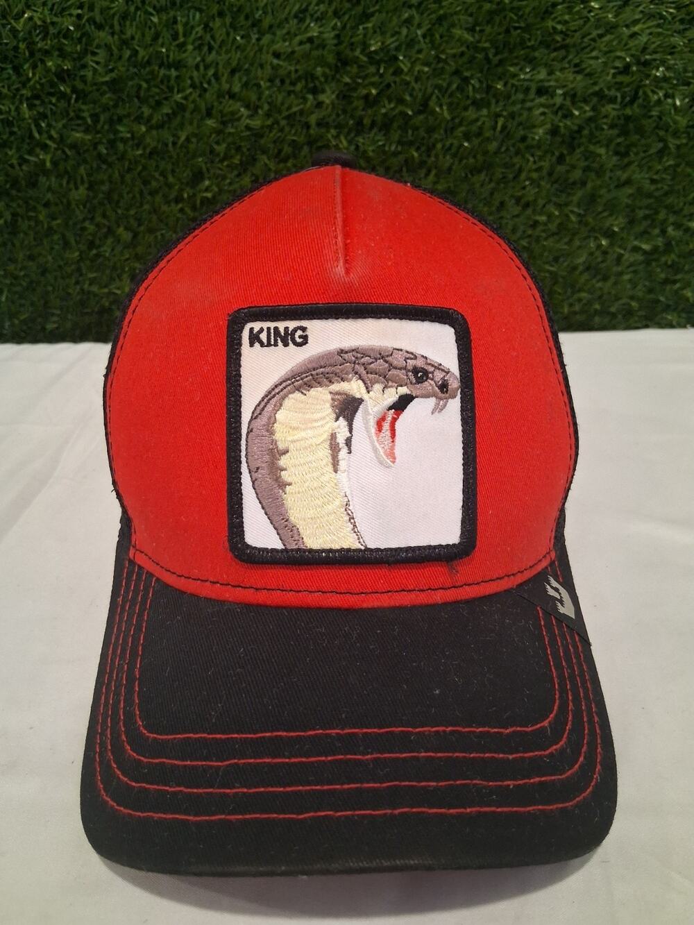 Goorin Bros The Farm King Cobra Trucker Hat Red Black Snapback Cap Authentic